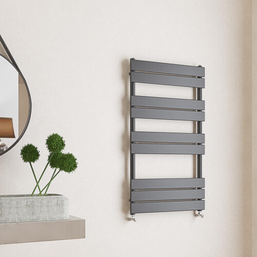 (Anthracite, 1000x600mm) Flat Panel Bathroom Heated Towel Rail Radiators