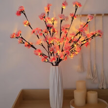2 PCS LED Lighted Twig Branches 40 LED Warm White Battery Operated Decorative Lights 70CM Cherry Blossom for Home and Events