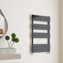 (Black, 1000x600mm) Flat Panel Bathroom Heated Towel Rail Radiators