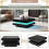 (Black ) Square High Gloss Coffee Table with LED light 8