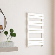 (White, 1000x600mm) Flat Panel Bathroom Heated Towel Rail Radiators