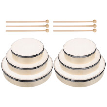 6pcs Wood Frame Hand Drum Set 10&8&6 Inch With Sticks