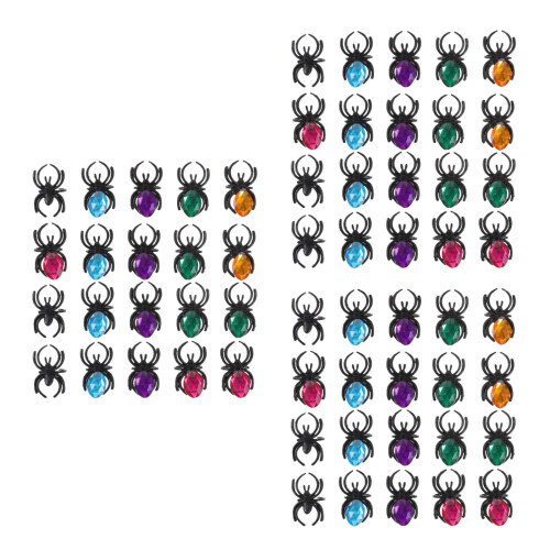 3 Sets 40pcs Plastic Halloween Spider Rings 1