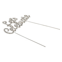 1Pc Unique Silver Alloy Cake Topper Party Insert Decorative Cake Pick