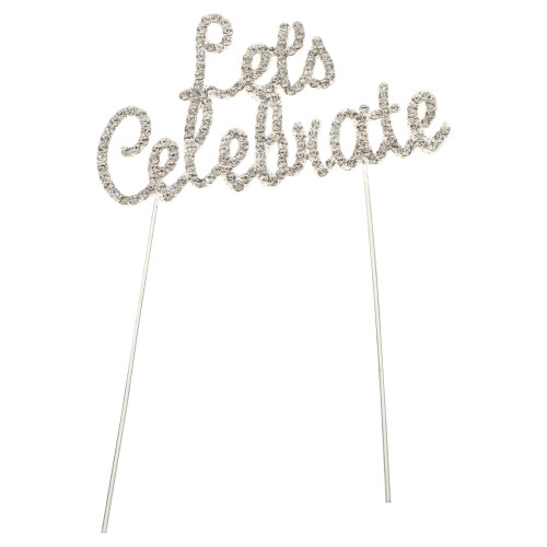 1Pc Unique Silver Alloy Cake Topper Party Insert Decorative Cake Pick 2
