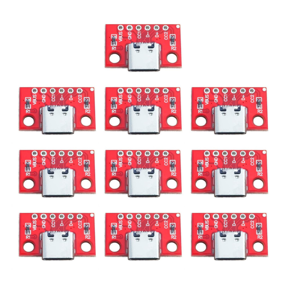 10Pcs Type C Female Test Board Usb 3.1 16-Pin High Power Adapter Module For Data Transfer And Engineering Applications 6447073483462