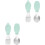 2 Sets Stainless Steel Baby Feeding Fork Spoon Training Tableware 3