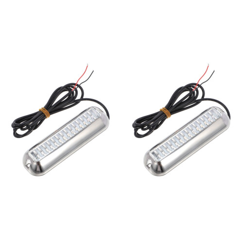 2pcs LED Underwater Boat Light Waterproof Stainless Steel 1