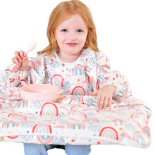 Waterproof Highchair Case Bib for Baby, Long Sleeve Feeding Apron, Easy Clean, Machine Washable, Adjustable Size