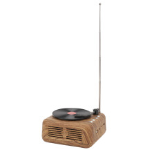 Vinyl Player Speaker 360 Stereo Wireless Bluetooth Portable Woodgrain