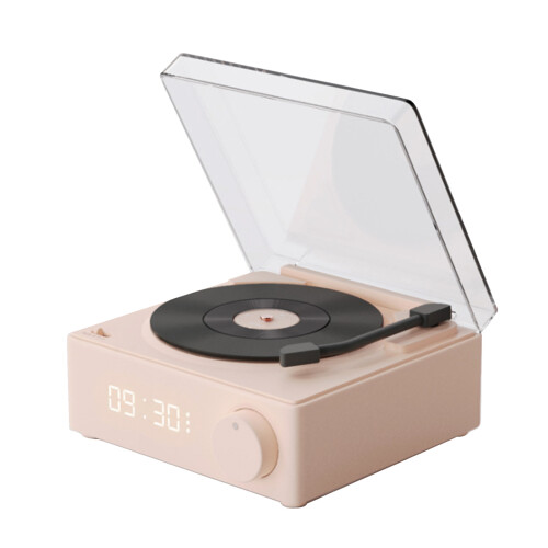 Portable Pink Record Player Bluetooth Speaker 5.0 3 Modes 1