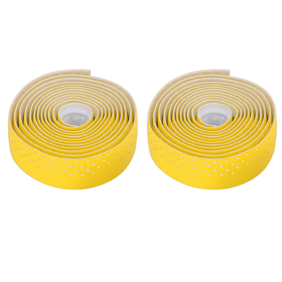 Shock Absorbent Bike Handlebar Tapes - 2pcs Yellow Easy to Install-image-OPC-PKCFXBX-NEW