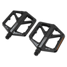 Flachpedal, Nylongehäuse, Borstahl-Achse, Schwarz