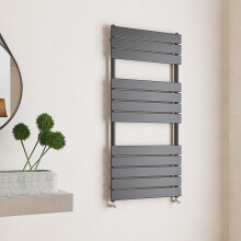 (Anthracite, 1200x600mm) Flat Panel Bathroom Heated Towel Rail Radiators