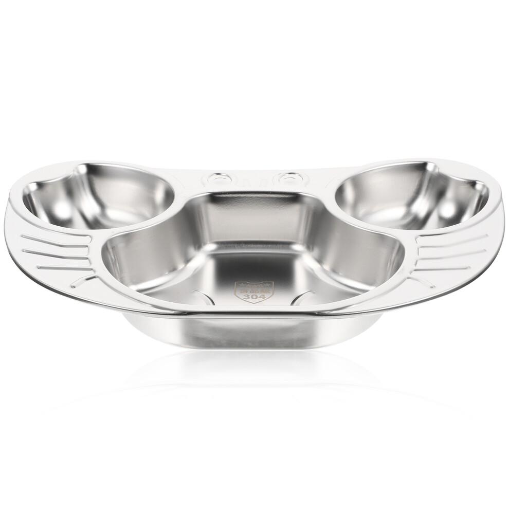 3Pcs Stainless Steel Crab Shape Divided Plate Kids Food Inoomp