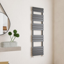 (Anthracite, 1600x450mm) Flat Panel Bathroom Heated Towel Rail Radiators
