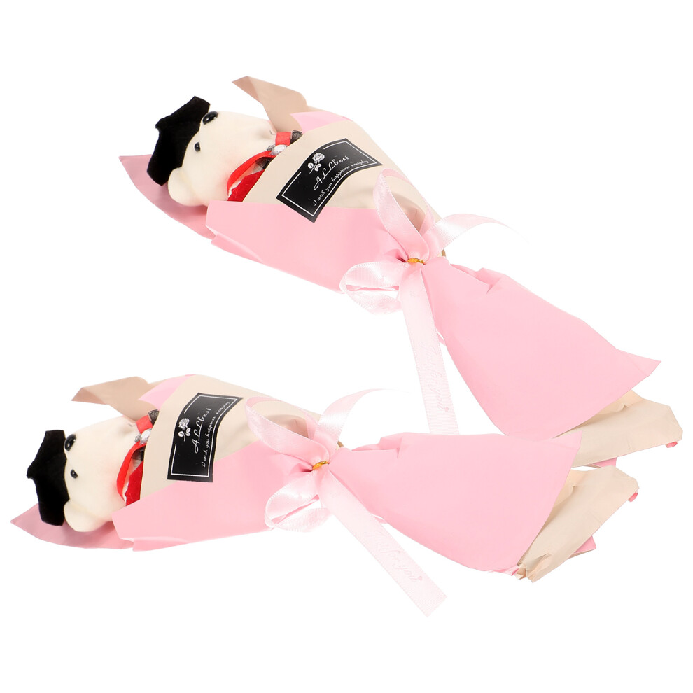 6 Pcs Graduation Bear Plush Bouquet Party Favors 3183307757062