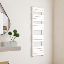 (White, 1600x450mm) Flat Panel Bathroom Heated Towel Rail Radiators