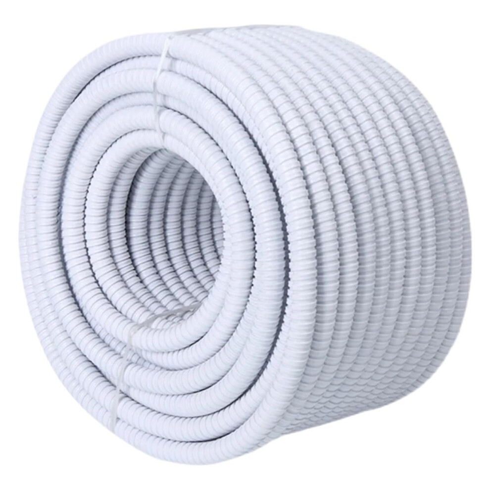 White Plastic Coated Galvanized Steel Corrugated Pipe 12Mm Inner Diameter 10M Length Cable Conduit Hose Tube 9084446768589
