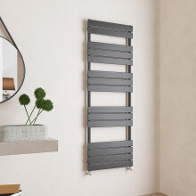 (Anthracite, 1600x600mm) Flat Panel Bathroom Heated Towel Rail Radiators