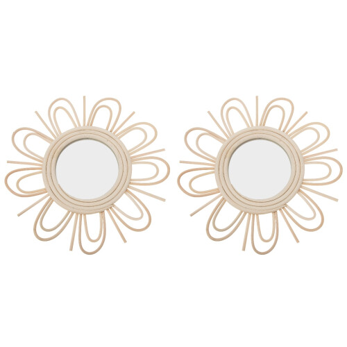 2pcs Rattan Woven Mirror Wall Decor Art Craft 1