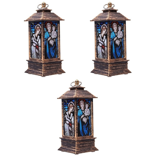 3pcs Lantern Church Jesus Pattern Oil Lamp 2