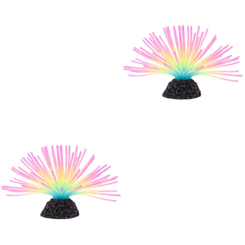 2pcs Aquarium Fake Plants Fluorescence Water Grass 2