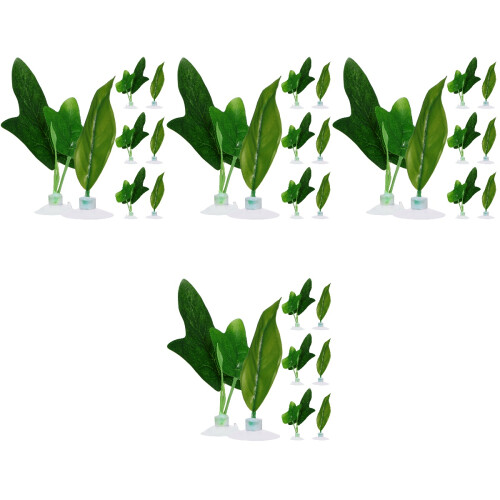 32 Pcs Betta Bed Leaf Hammock Fish Hideout Plastic Plants 2