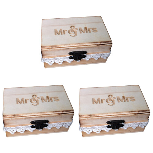 3pcs Wooden Ring Box Wedding Holder 2
