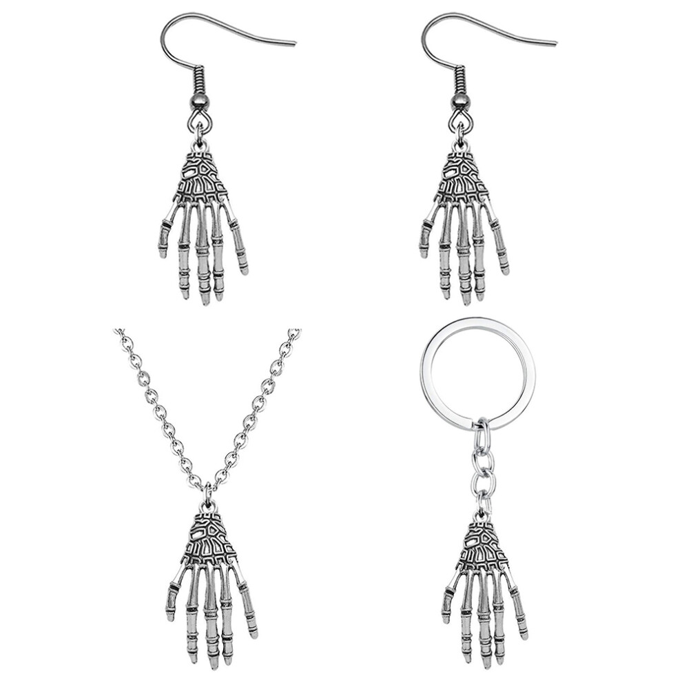 2 Sets Alloy Halloween Hands Necklace Earrings Ring Set-image-OPC-PKCG82G-NEW
