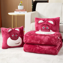 Car Pillow Blanket Foldable Travel Pillow Blanket Cartoon Design for Climate Control