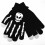 2pcs Men's White Skull Winter Gloves Touch Screen Windproof 10