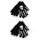 2pcs Men's White Skull Winter Gloves Touch Screen Windproof 5