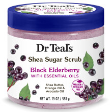 Dr Teal's Shea Sugar Body Scrub Black Elderberry with Essential Oils 538g