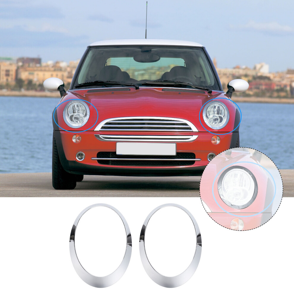 Chrome Headlight Trim Ring Bezel For R50 R52 R53 2001-2006 7621346814866