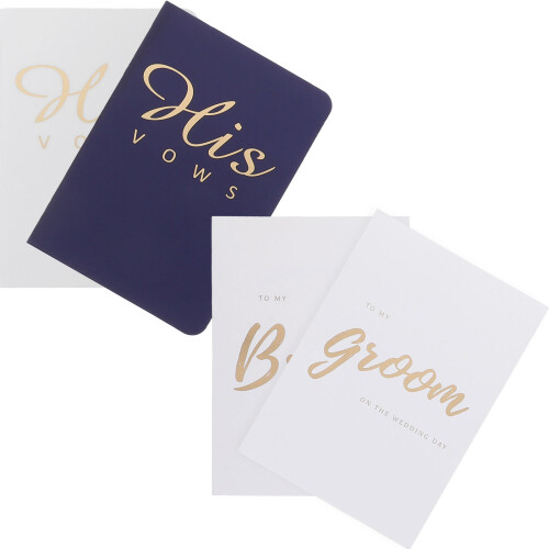 5 Sets wedding vow books and cards with bow 2