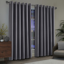 (Charcoal, 90" x 90" (229cm x 229cm)) 100% Blackout Linen Curtains - 260GSM Heavy Thermal Insulated Drapes, Thick Light Blocking Curtains