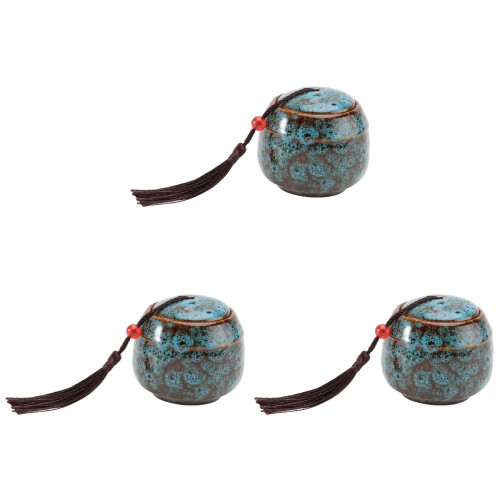 3 Pcs Ceramic Pet Ashes Storage Pot 1
