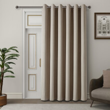 (Mink, 66" x 84" (168cm x 213cm)- Single Panel) 100% Blackout Linen Curtains - 260GSM Heavy Thermal Insulated Drapes, Thick Light Blocking Curtains