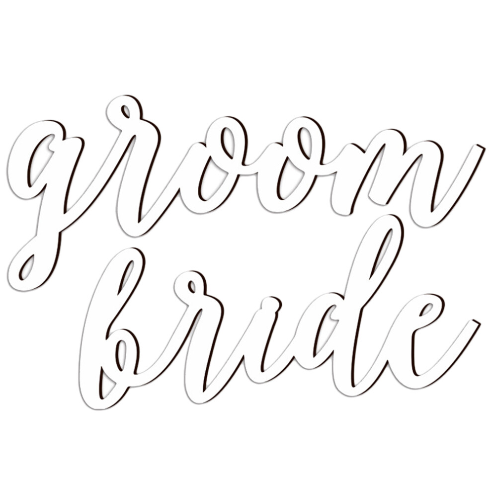 3 Sets Wooden Wedding Chair Signs Groom Bride Ornaments-image-OPC-PKCGX2N-NEW