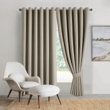 (Mink, 66" x 90" (168cm x 229cm)) 100% Blackout Linen Curtains - 260GSM Heavy Thermal Insulated Drapes, Thick Light Blocking Curtains