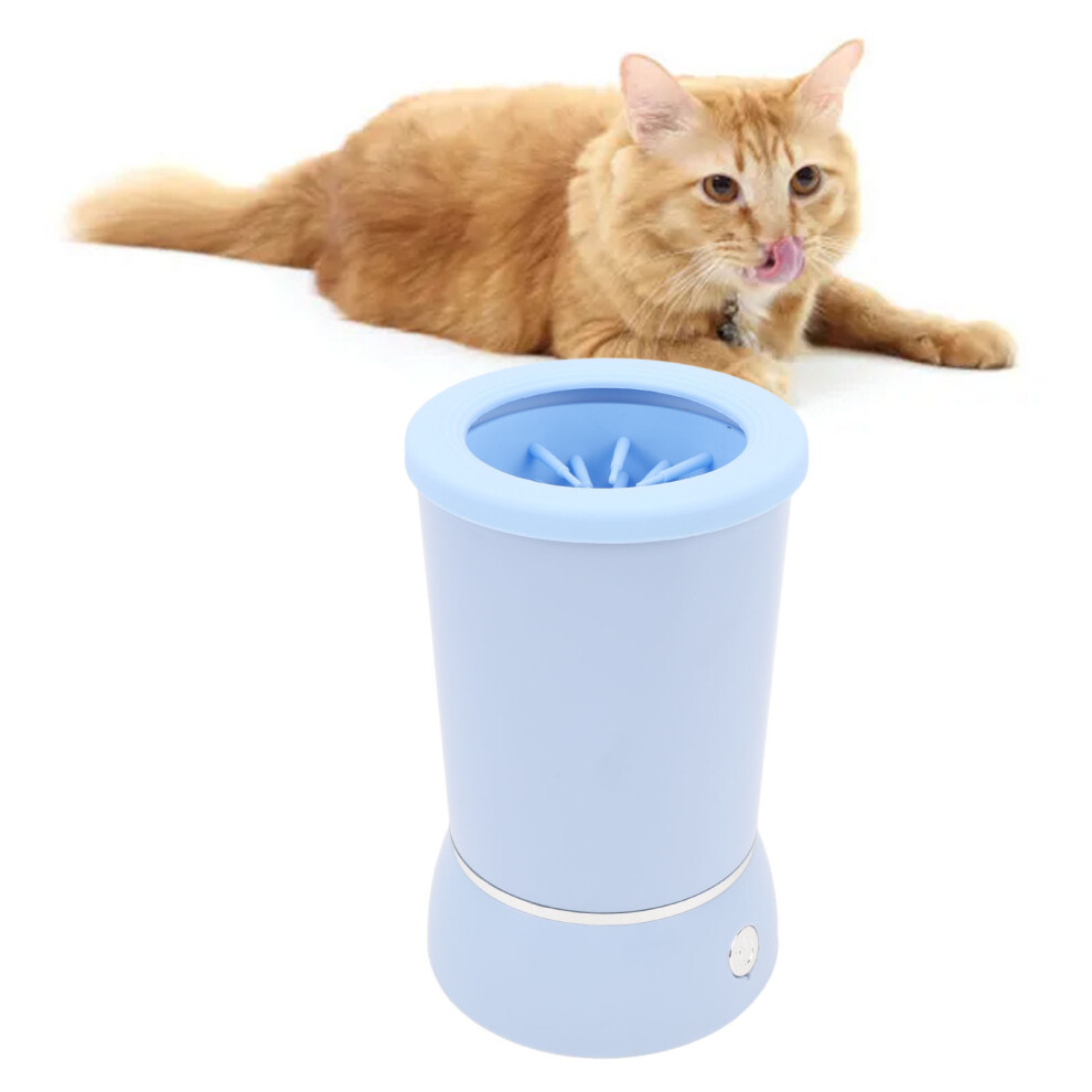 Blue Rechargeable Dog Paws Cleaner With Sturdy Design And Suction Cups