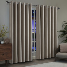 (Mink, 90" x 90" (229cm x 229cm)) 100% Blackout Linen Curtains - 260GSM Heavy Thermal Insulated Drapes, Thick Light Blocking Curtains
