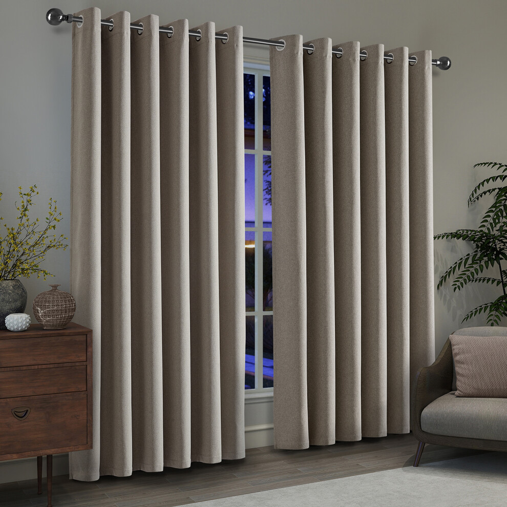 Bedlooms (Mink, 90" X 90" (229Cm X 229Cm)) 100% Blackout Linen Curtains - 260Gsm Heavy Thermal Insulated Drapes, Thick Light Blocking Curtains Cream