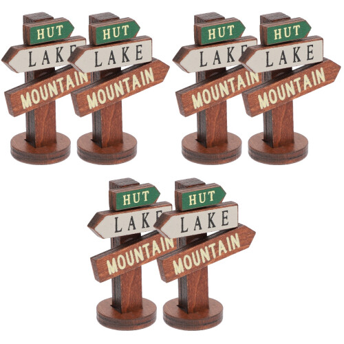 6 Pcs Mini Sign Post Wood Garden Accessories 2