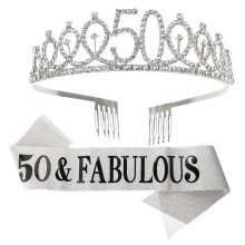 6 Pcs Crown Hair Birthday Party Letter Sash Etiquette Belt