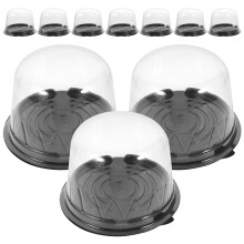 50pcs Plastic Cake Boxes with Lids Bakery Take Out Containers