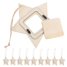 40 Pcs Wooden Mini Star Photo Frames Hanging Pendants