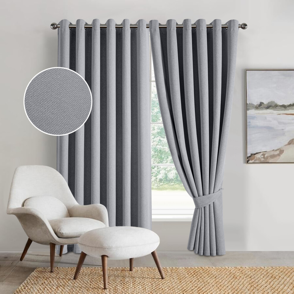 Bedlooms (, 66" X 54" (168Cm X 137Cm)) 100% Blackout Linen Curtains - 260Gsm Heavy Thermal Insulated Drapes, Thick Light Blocking Curtains Grey