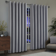 (Grey, 90" x 90" (229cm x 229cm)) 100% Blackout Linen Curtains - 260GSM Heavy Thermal Insulated Drapes, Thick Light Blocking Curtains